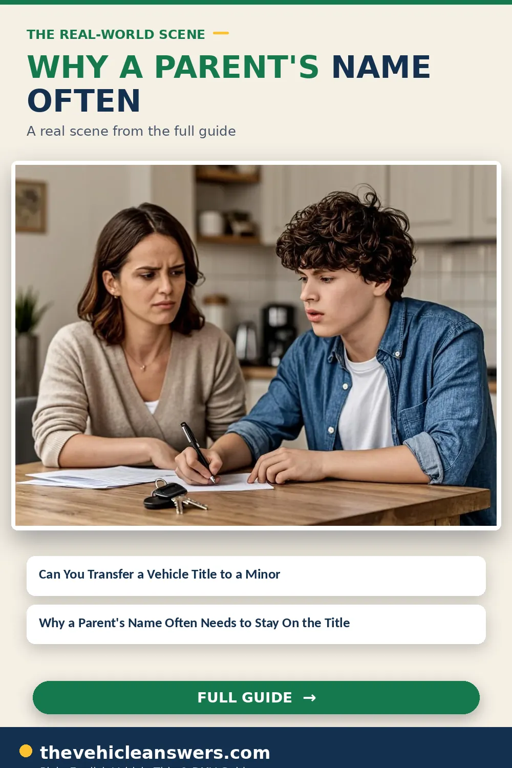 Can You Transfer a Vehicle Title to a Minor? Rules, Workarounds, and State Approaches — typical owner situation